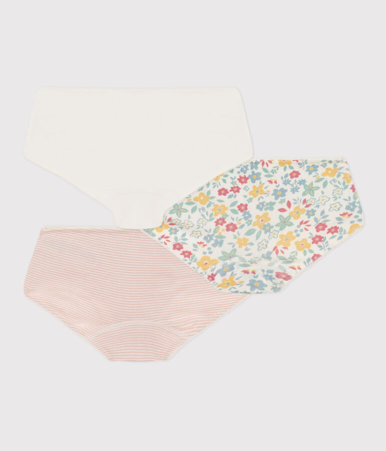 Lot de 3 shorties fleurs en coton petite fille variante 1