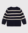 Cardigan bébé en tricot de coton rayé bleu SMOKING/ AVALANCHE