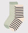 2 paires de chaussettes en coton rayures enfant variante 1