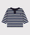 Tee-shirt manches longues bébé en coton bleu MEDIEVAL/ FUMEE