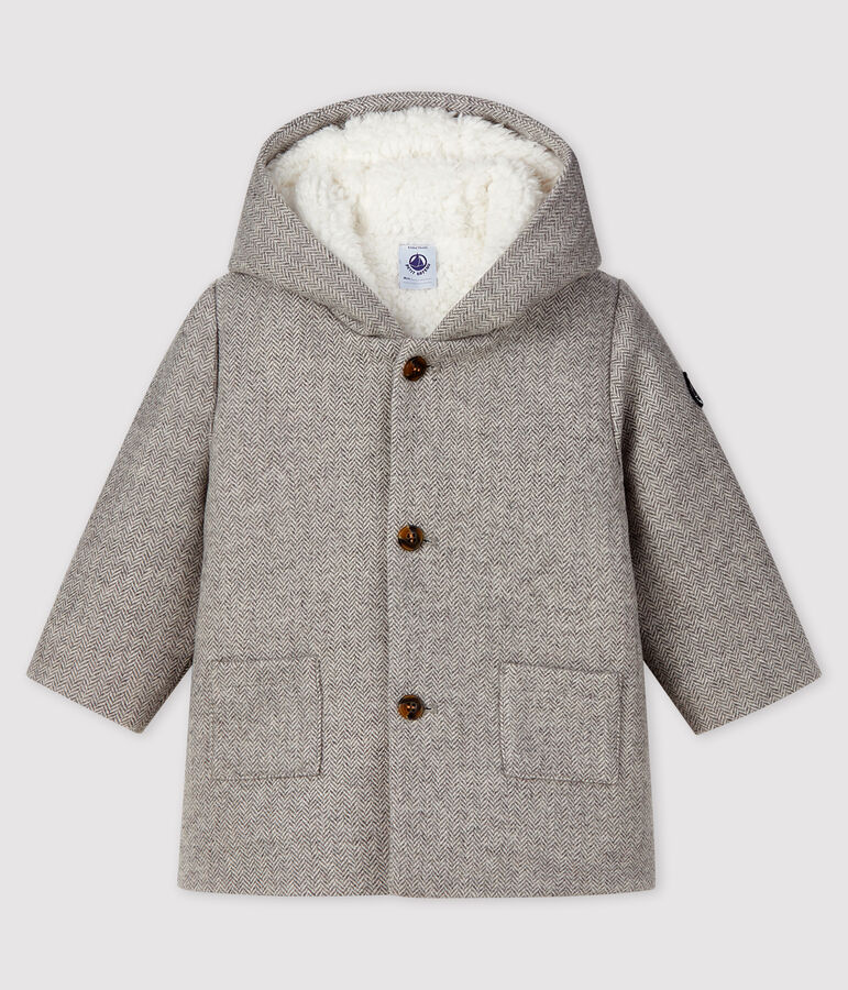 Manteau b&eacute;b&eacute; gar&ccedil;on en laine gris