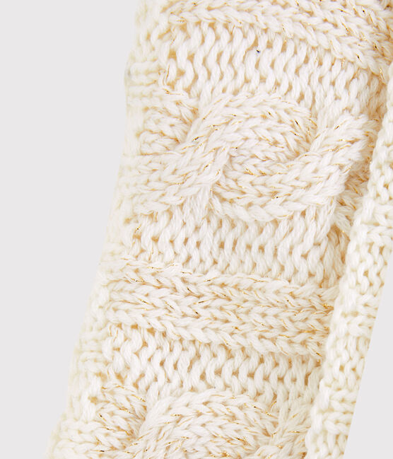 Snood enfant fille blanc MARSHMALLOW/jaune OR