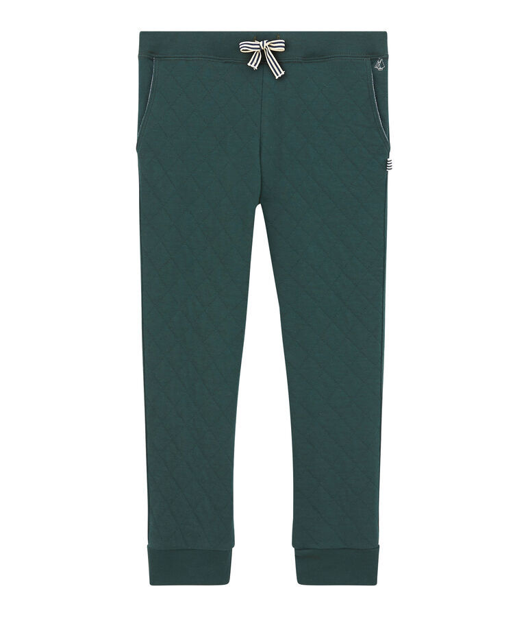 Pantalon gar&ccedil;on en tubique matelass&eacute; vert