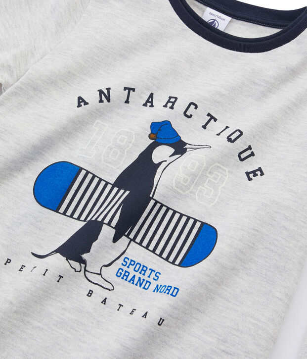 Tee-shirt manches longues gar&ccedil;on gris