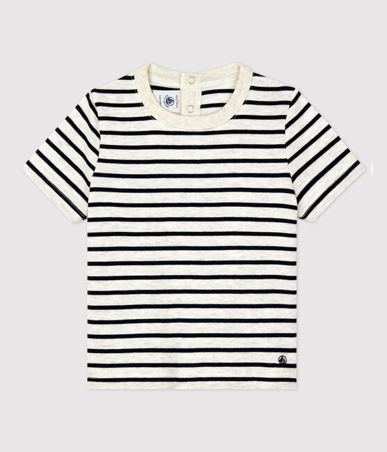 T-shirt anti-uv bleu/blanc rayé Petit Bateau