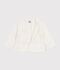 Cardigan b&eacute;b&eacute; en coton &agrave; motifs c&oelig;urs blanc