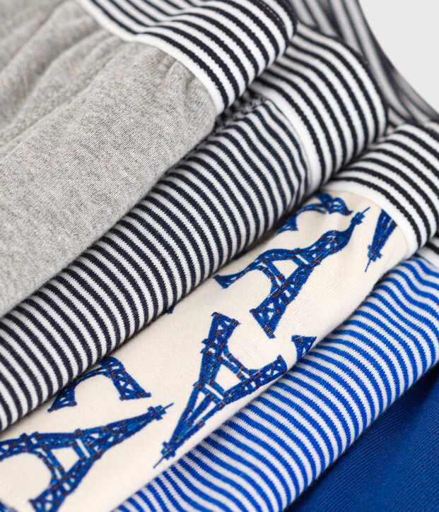 Lot de 5 boxers Paris en coton petit gar&ccedil;on multicouleur