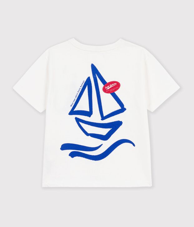 Tee-shirt enfant manches courtes imprim&eacute; blanc