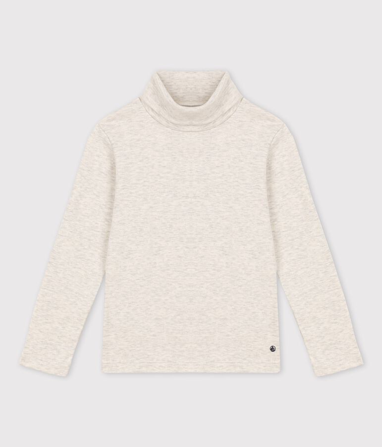 Sous-pull en coton enfant fille / gar&ccedil;on beige