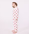 Pyjama enfant imprimé cœurs en côte blanc MARSHMALLOW/rouge TERKUIT