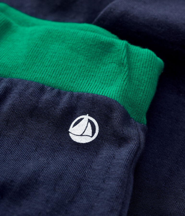 Pantalon en coton b&eacute;b&eacute;. bleu SMOKING/blanc MULTICO