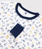 Pyjama ours polaire petit garçon en côte blanc MARSHMALLOW/blanc MULTICO