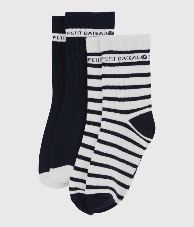 Lot de 2 paires de chaussettes fille-gar&ccedil;on multicouleur