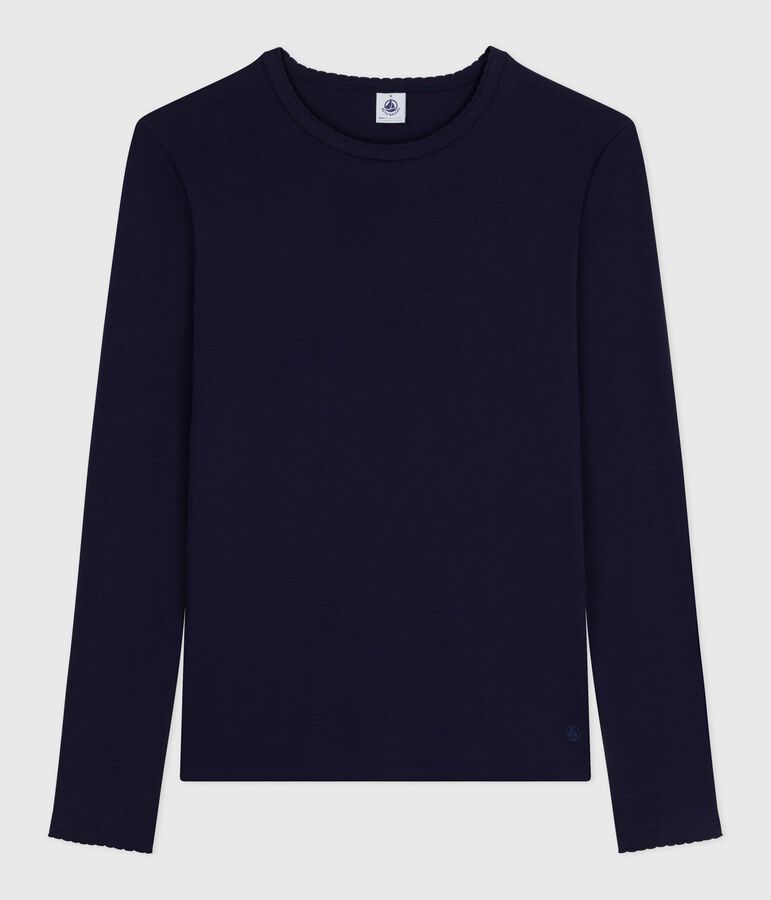 Tee-shirt femme l'iconique cocotte en coton manches longues bleu SMOKING