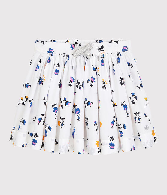 Jupe en popeline enfant fille blanc MARSHMALLOW/blanc MULTICO