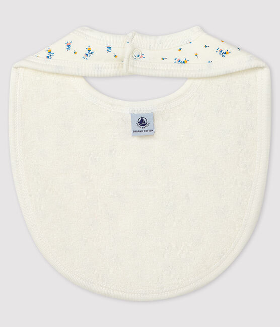 Bavoir bébé en côte blanc MARSHMALLOW/gris GRIS