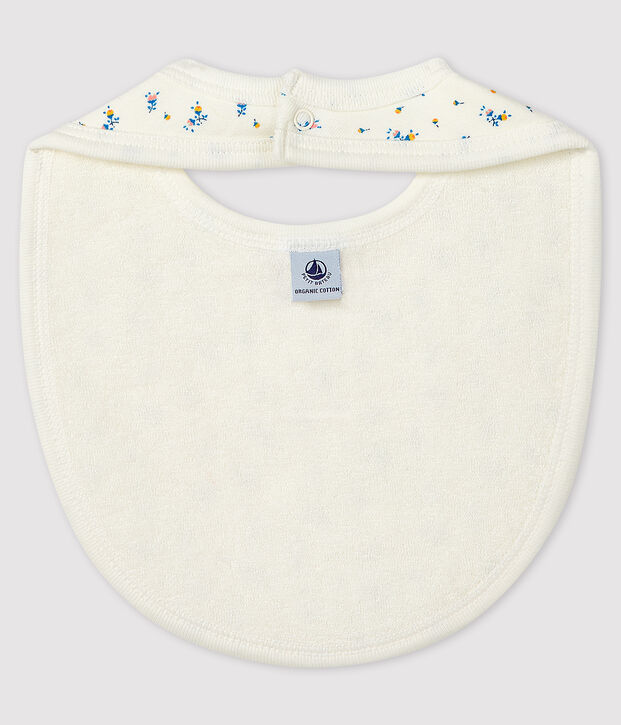 Bavoir b&eacute;b&eacute; en c&ocirc;te blanc/gris