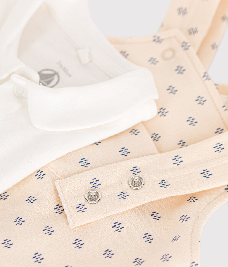 Ensemble salopette en molleton l&eacute;ger b&eacute;b&eacute; blanc AVALANCHE/ MULTICO