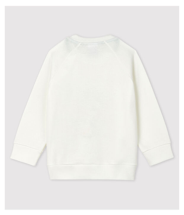 Sweatshirt en coton b&eacute;b&eacute;. blanc