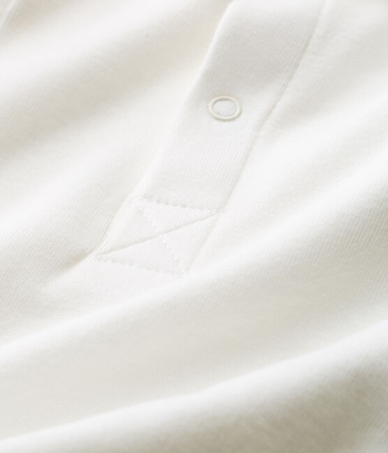 Body manches courtes col polo bébé garçon uni blanc MARSHMALLOW CN