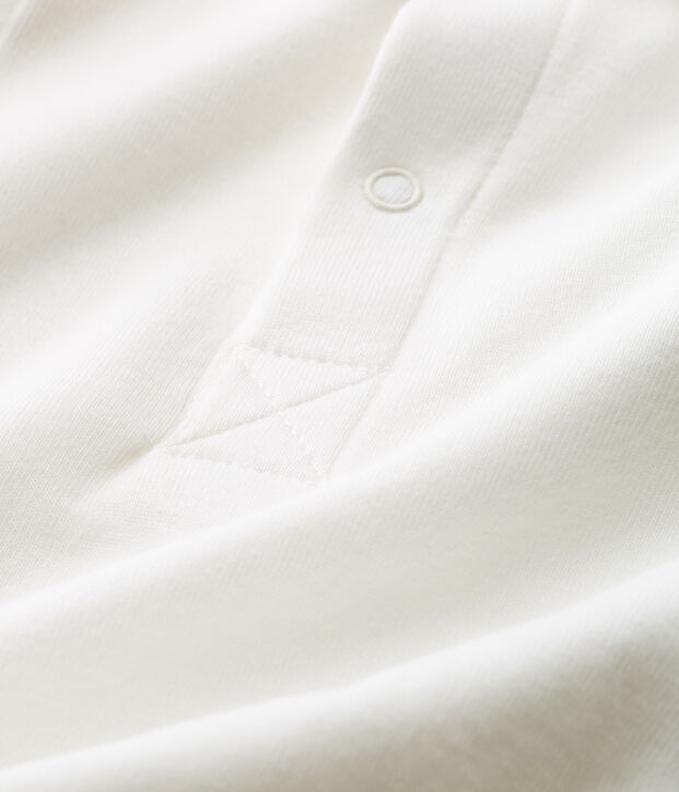 Body manches courtes col polo b&eacute;b&eacute; gar&ccedil;on uni blanc