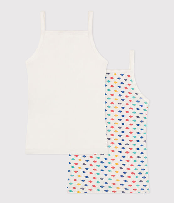 Lot de 2 chemises à bretelles animaux marins en coton petite fille variante 1