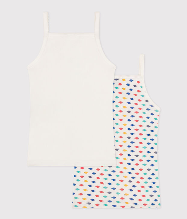 Lot de 2 chemises &agrave; bretelles animaux marins en coton petite fille multicouleur