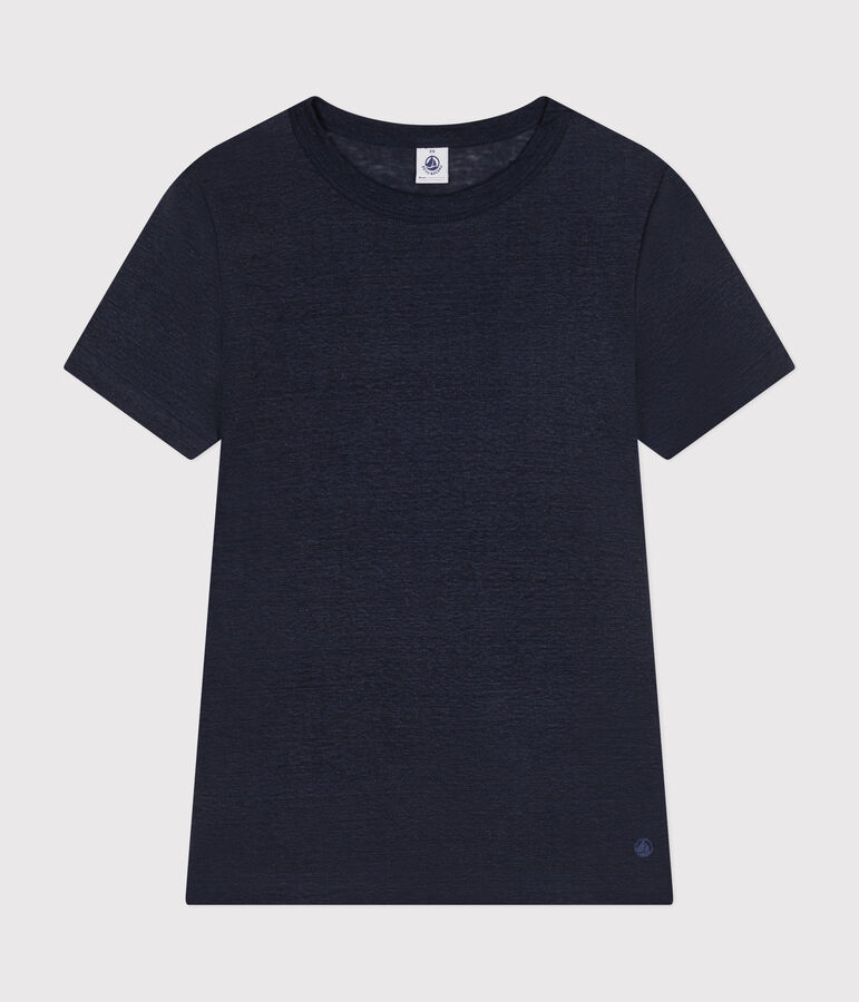 Tee-shirt en lin femme bleu SMOKING
