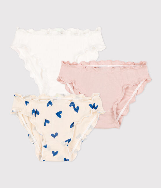 Coffret cadeau pyjama et culottes imprimé cœurs bleus en coton variante 1