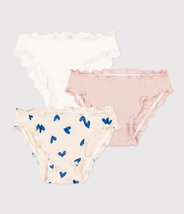 Coffret cadeau pyjama et culottes imprim&eacute; c&oelig;urs bleus en coton multicouleur