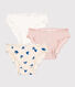 Lot de 3 culottes cœur en coton petite fille