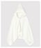 Cape de bain bébé en bouclette éponge en coton biologique blanc MARSHMALLOW/gris GRIS