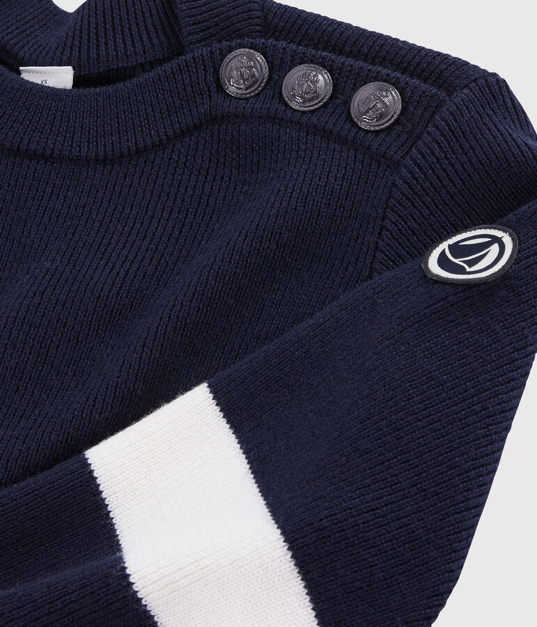 Pull marin laine Femme bleu/blanc