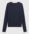 Cardigan iconique en coton Femme bleu marine