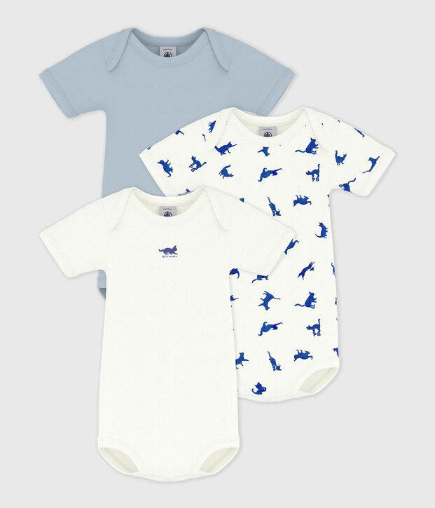 Lot de bodies manches courtes en coton imprim&eacute; chats b&eacute;b&eacute; multicouleur