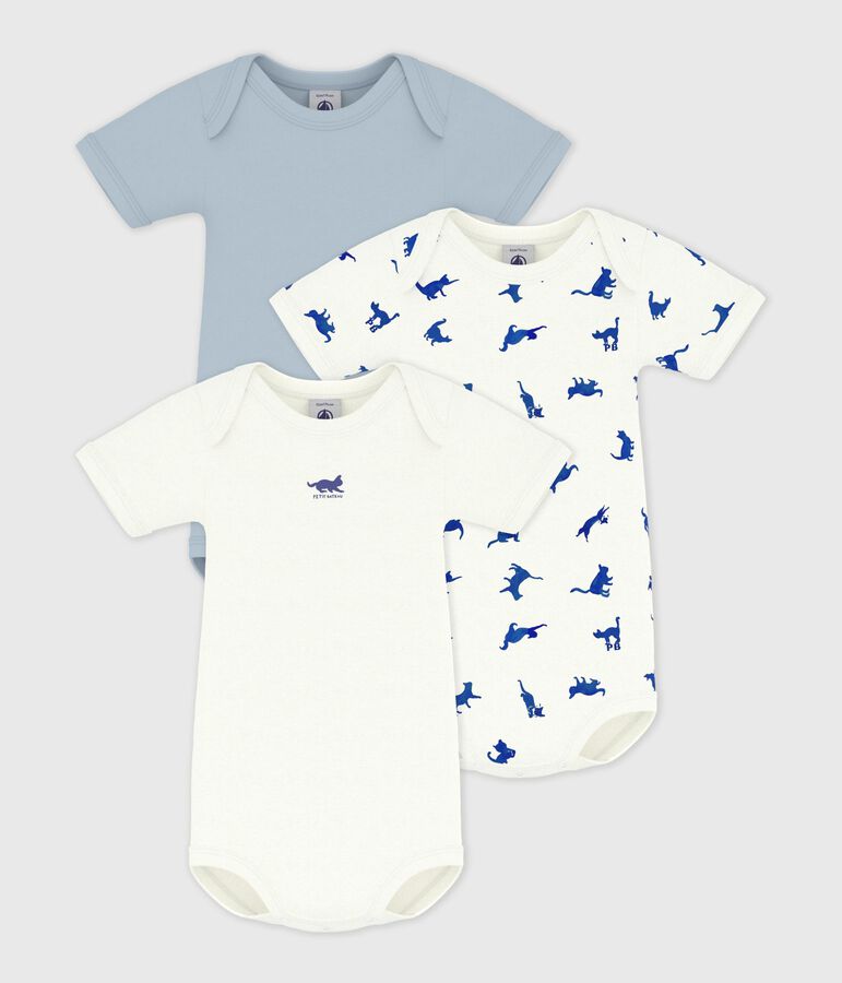 Lot de bodies manches courtes en coton imprim&eacute; chats b&eacute;b&eacute; variante 1