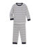 Pyjama garçon rayé beige COQUILLE/bleu SMOKING