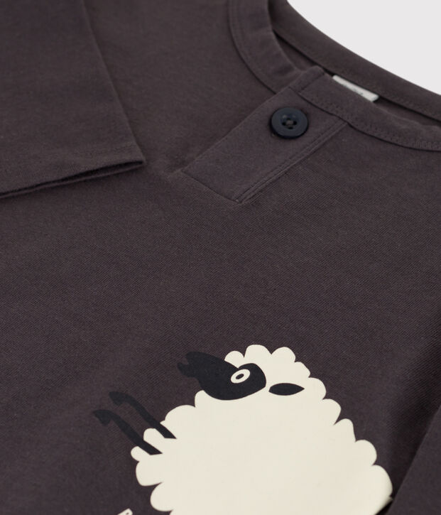 Tee-shirt manches longues b&eacute;b&eacute; en coton gris