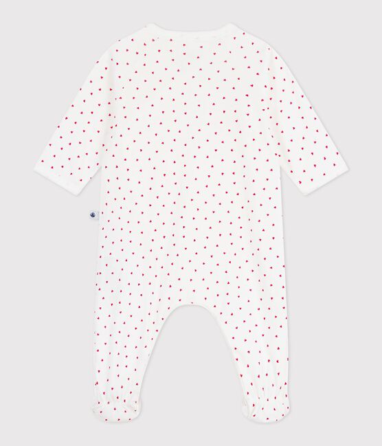 Pyjama bébé en coton petit cœur blanc MARSHMALLOW/rouge TERKUIT