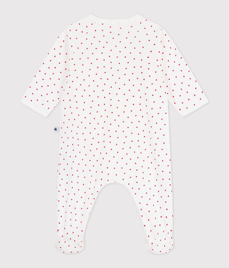 Pyjama b&eacute;b&eacute; en coton petit c&oelig;ur blanc MARSHMALLOW/rouge TERKUIT