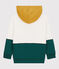 Sweatshirt à capuche en molleton enfant garçon blanc MARSHMALLOW/vert PINEDE
