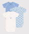 Lot de 3 bodies croisés manches courtes en coton imprimé bébé variante 1