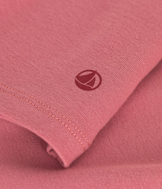 Tee-shirt l'Iconique Col roulé en coton femme rose ROSEWOOD