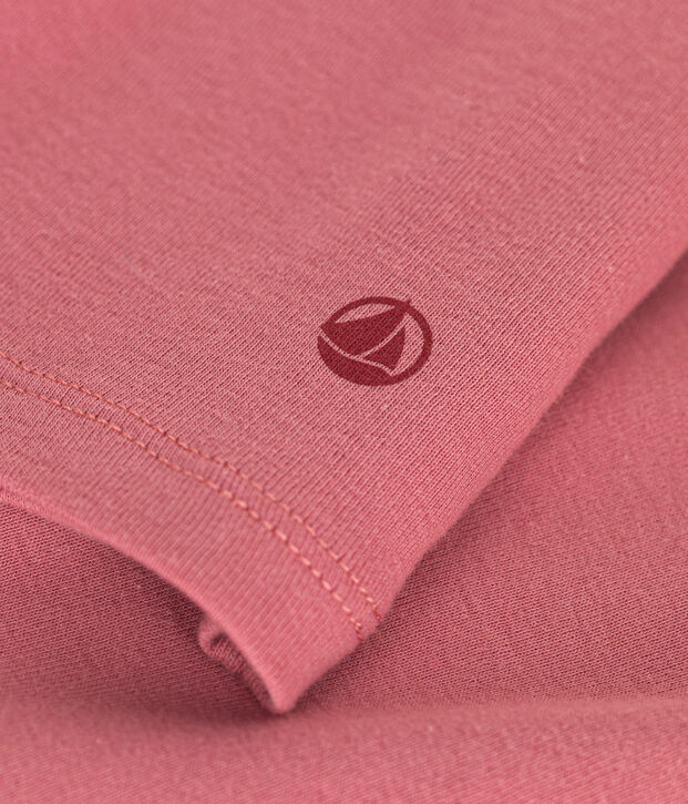 Tee-shirt l'Iconique Col roul&eacute; en coton femme rose