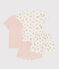 Lot de 2 pyjacourts fleurs en coton petite fille variante 1