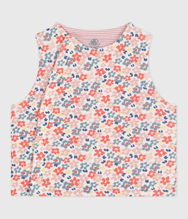 Gilet sans manche réversible bébé en coton imprimé