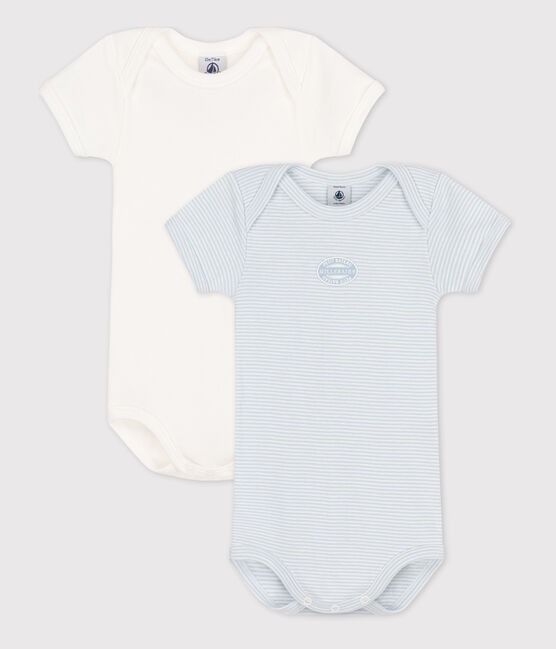 Lot de 2 bodies manches courtes milleraies bébé en coton variante 1
