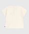 Tee-shirt bébé en coton à manches longues, motif cœur écru MILK
