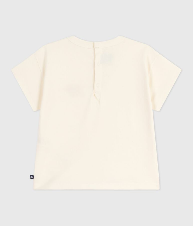 Tee-shirt b&eacute;b&eacute; en coton &agrave; manches longues, motif c&oelig;ur &eacute;cru MILK