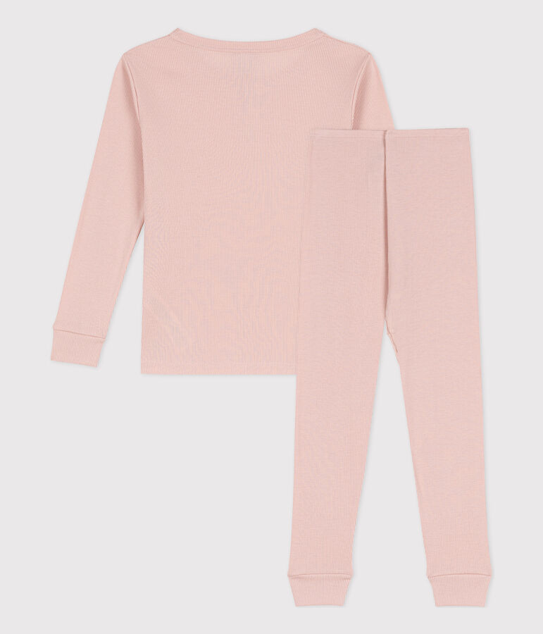 Pyjama uni en coton et lyocell enfant rose SALINE